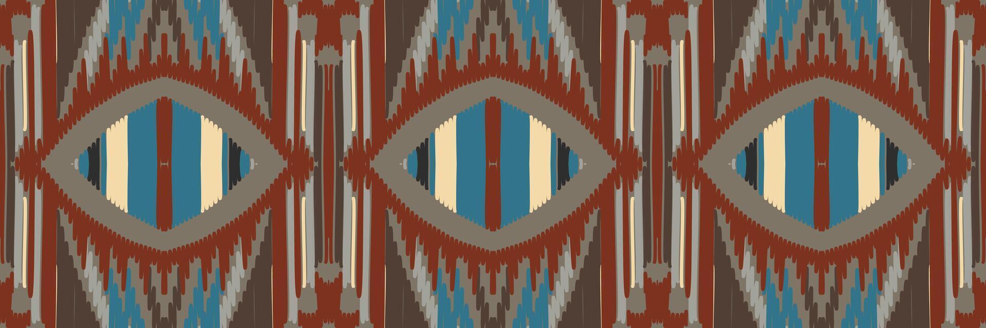 Ikat abstract geometric embroidery ethnic pattern design. Aztec fabric carpet mandala ornament chevron textile decoration wallpaper. Tribal boho native ethnic turkey traditional vector background