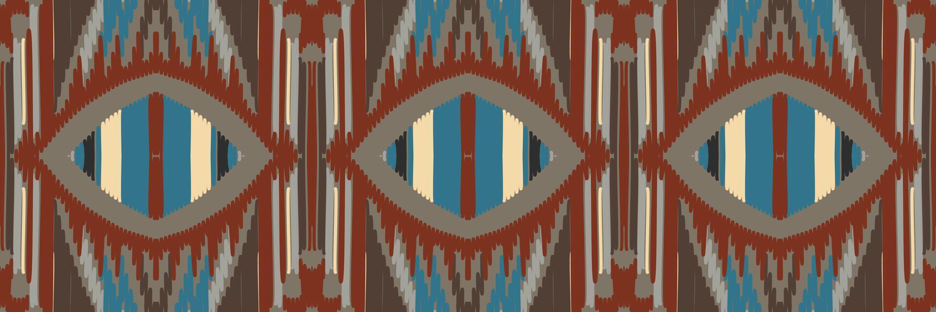 Ikat abstract geometric embroidery ethnic pattern design. Aztec fabric carpet mandala ornament chevron textile decoration wallpaper. Tribal boho native ethnic turkey traditional vector background