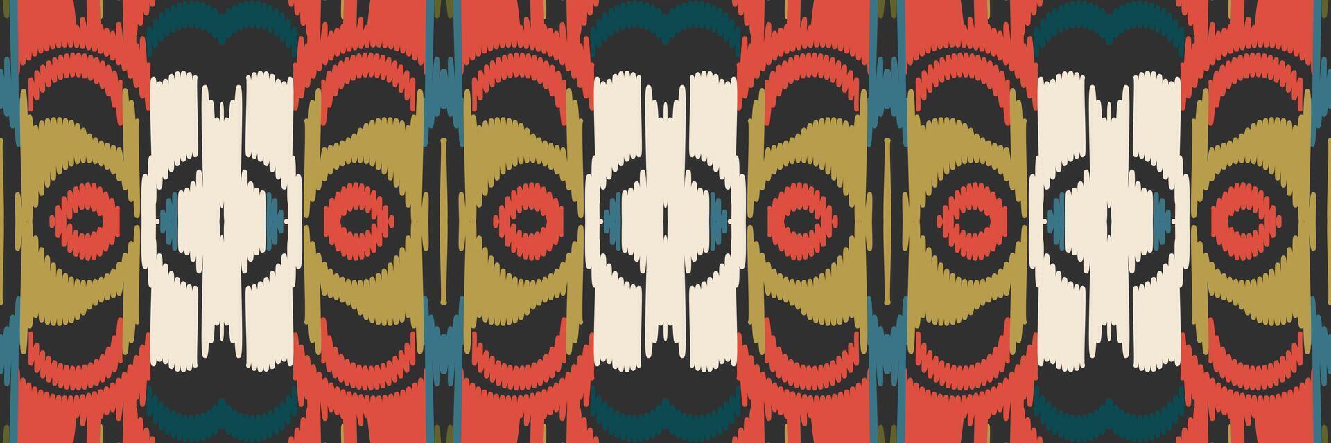 Ikat abstract geometric embroidery ethnic pattern design. Aztec fabric carpet mandala ornament chevron textile decoration wallpaper. Tribal boho native ethnic turkey traditional vector background