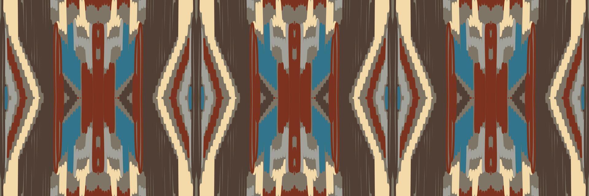 Ikat abstract geometric embroidery ethnic pattern design. Aztec fabric carpet mandala ornament chevron textile decoration wallpaper. Tribal boho native ethnic turkey traditional vector background