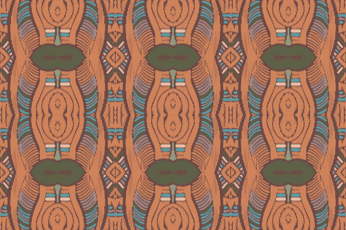 fabric ikat seamless pattern geometric ethnic traditional embroidery style.Design for background,carpet,mat,sarong,clothing,Vector illustration. vector