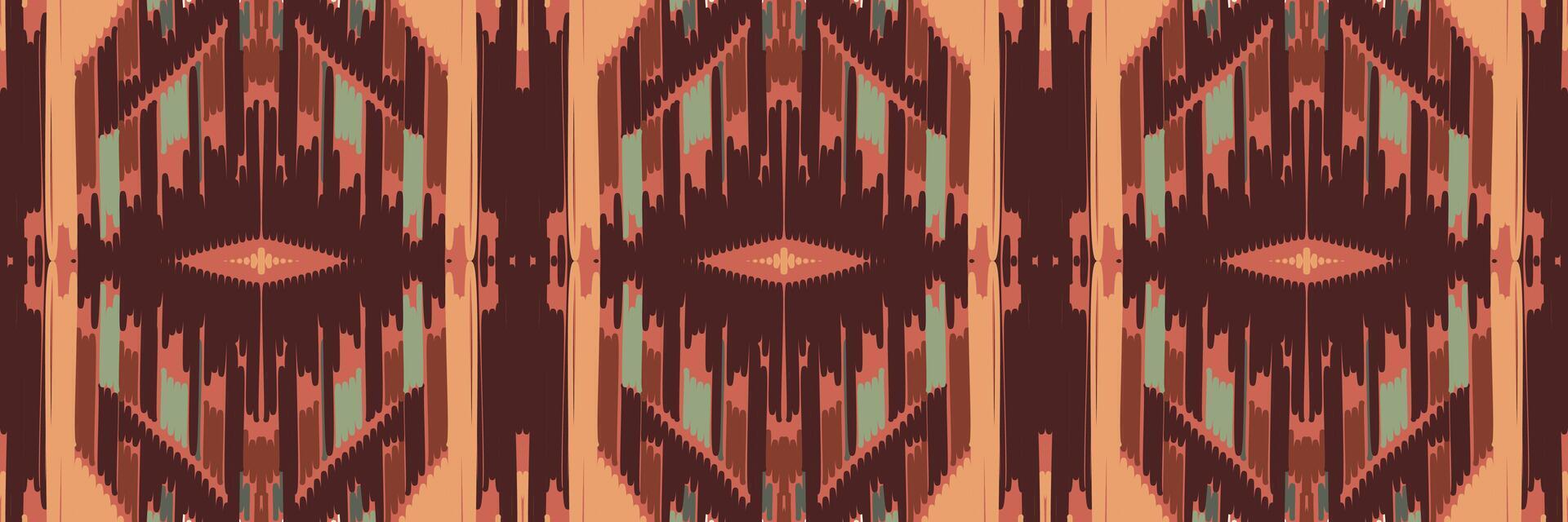 diseño de patrón étnico de bordado geométrico abstracto ikat. tela azteca alfombra mandala ornamento chevron textil decoración papel pintado. tribal boho nativo étnico pavo tradicional vector de fondo