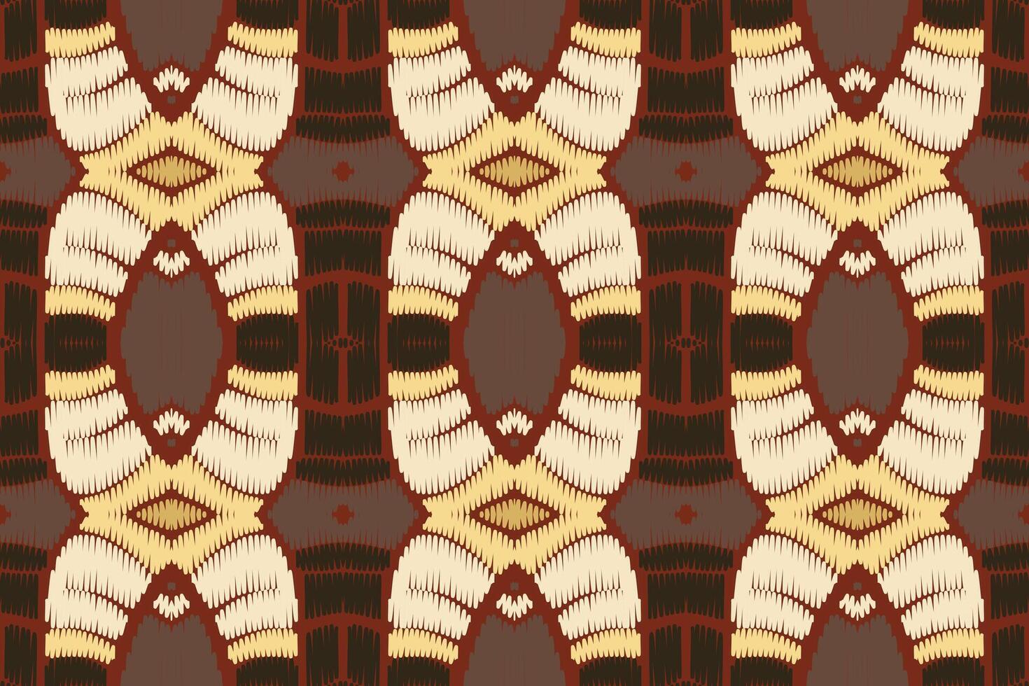 patrón étnico ikat sin costuras en tribal. diseño para fondo, papel pintado, ilustración vectorial, tela, ropa, moqueta, textil, batik, bordado. vector