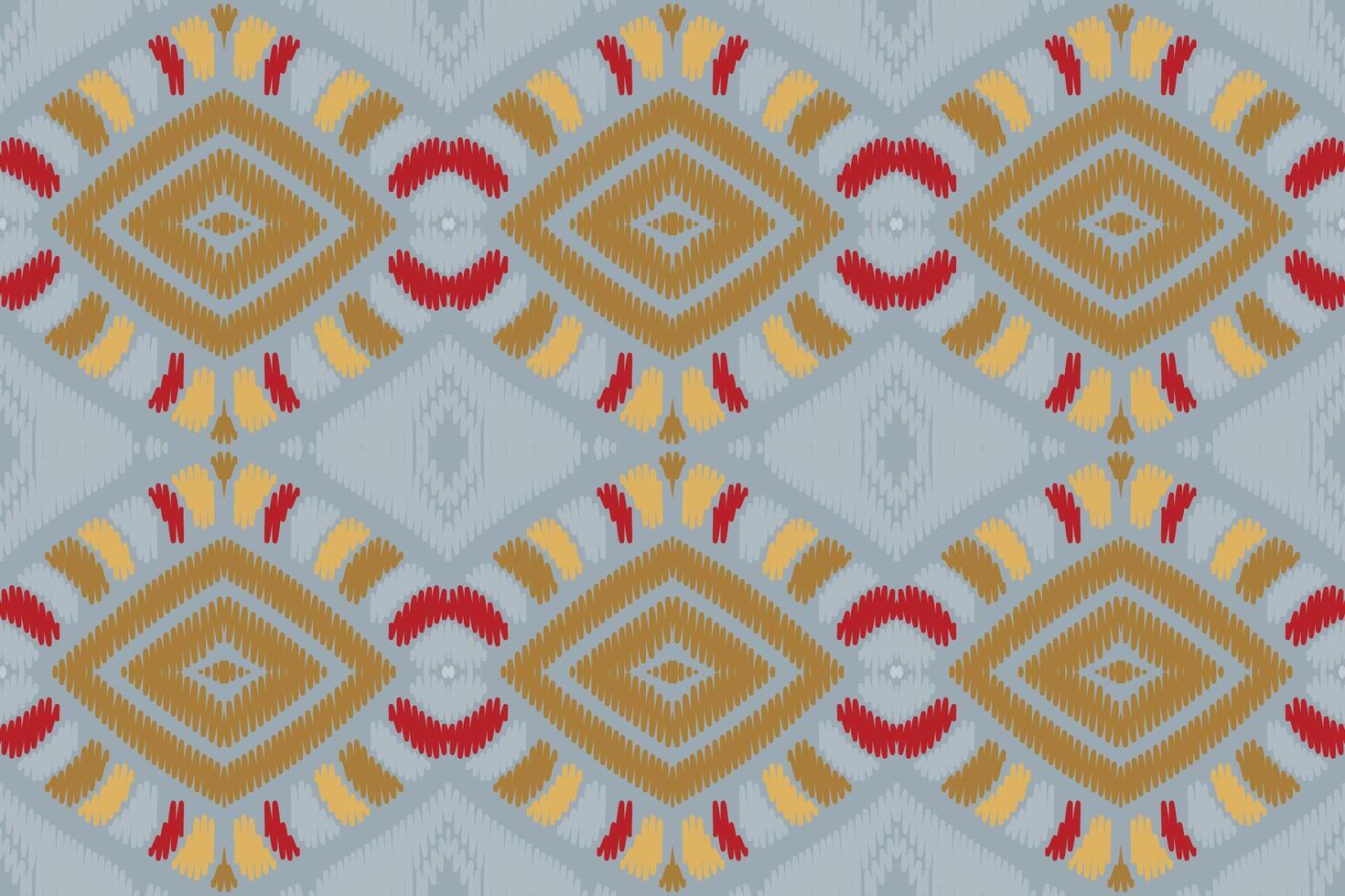 tela ikat de patrones sin fisuras estilo de bordado tradicional étnico geométrico. diseño para fondo, alfombra, estera, sarong, ropa, ilustración vectorial. vector