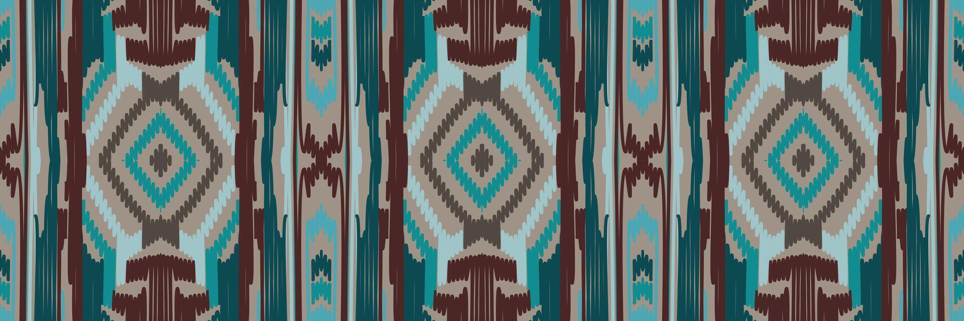 diseño de patrón étnico de bordado geométrico abstracto ikat. tela azteca alfombra mandala ornamento chevron textil decoración papel pintado. tribal boho nativo étnico pavo tradicional vector de fondo