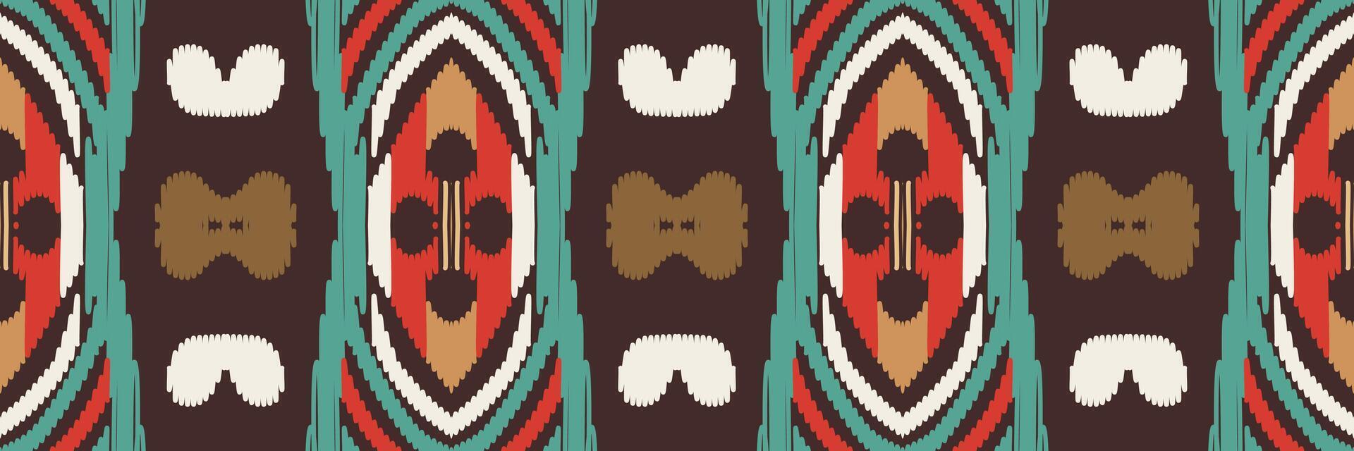 Ikat abstract geometric embroidery ethnic pattern design. Aztec fabric carpet mandala ornament chevron textile decoration wallpaper. Tribal boho native ethnic turkey traditional vector background