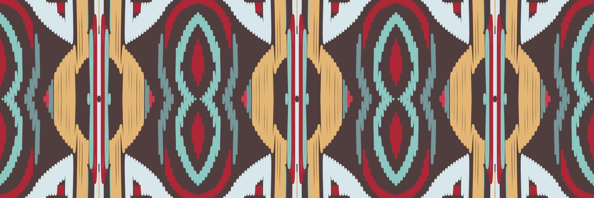 arte de patrones étnicos abstractos. patrón sin costuras ikat en tribal. diseño para fondo, papel tapiz, ilustración vectorial, tela, ropa, alfombra, bordado. vector