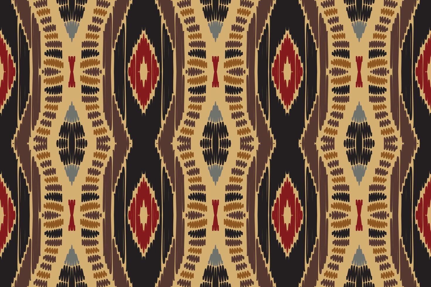 patrón étnico ikat sin costuras en tribal. diseño para fondo, papel pintado, ilustración vectorial, tela, ropa, moqueta, textil, batik, bordado. vector