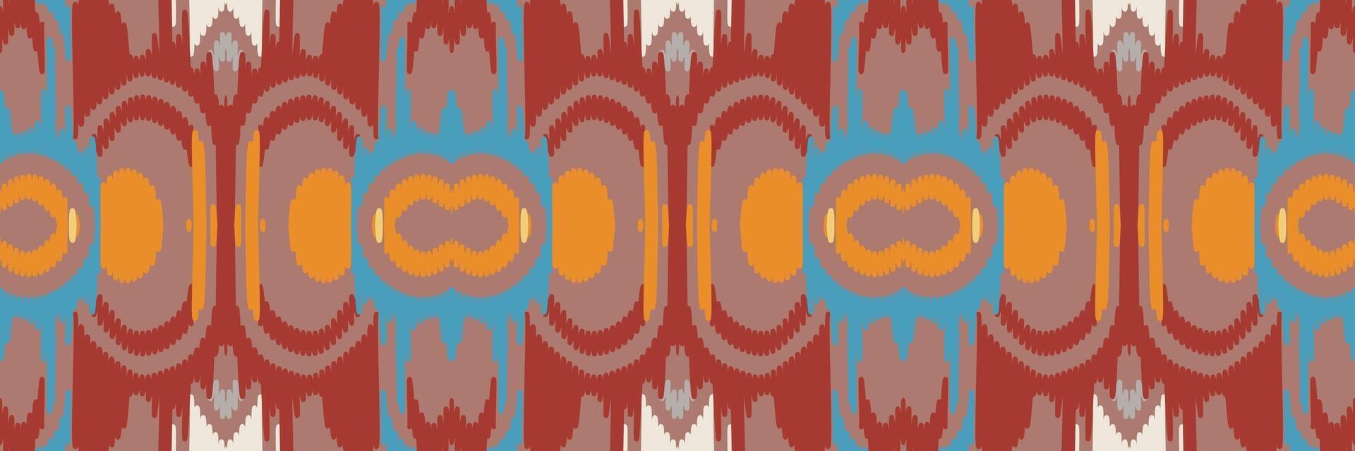 patrón étnico ikat sin costuras en tribal. diseño para fondo, papel pintado, ilustración vectorial, tela, ropa, moqueta, textil, batik, bordado. vector