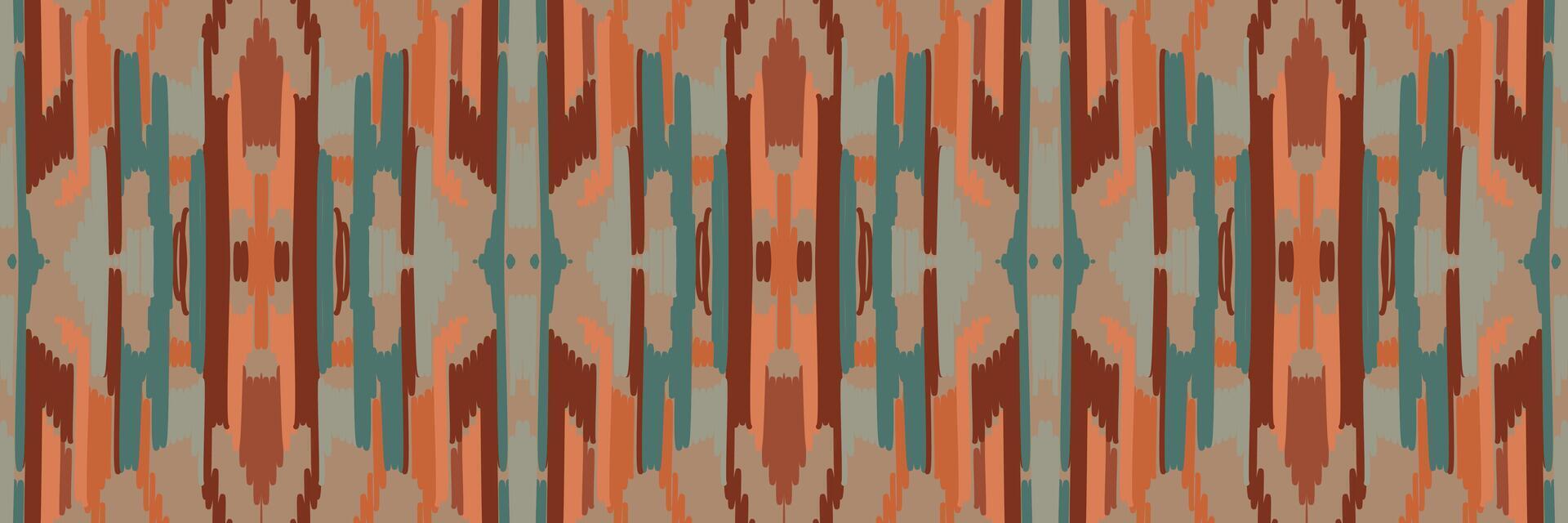 arte de patrones étnicos abstractos. patrón sin costuras ikat en tribal. diseño para fondo, papel tapiz, ilustración vectorial, tela, ropa, alfombra, bordado. vector