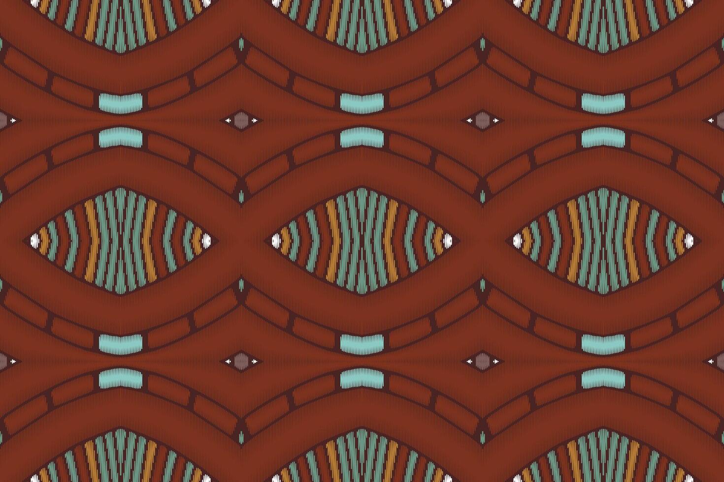 fabric ikat seamless pattern geometric ethnic traditional embroidery style.Design for background,carpet,mat,sarong,clothing,Vector illustration. vector