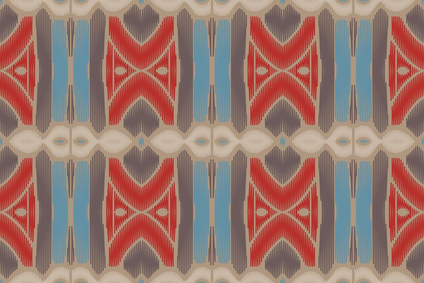 fabric ikat seamless pattern geometric ethnic traditional embroidery style.Design for background,carpet,mat,sarong,clothing,Vector illustration. vector