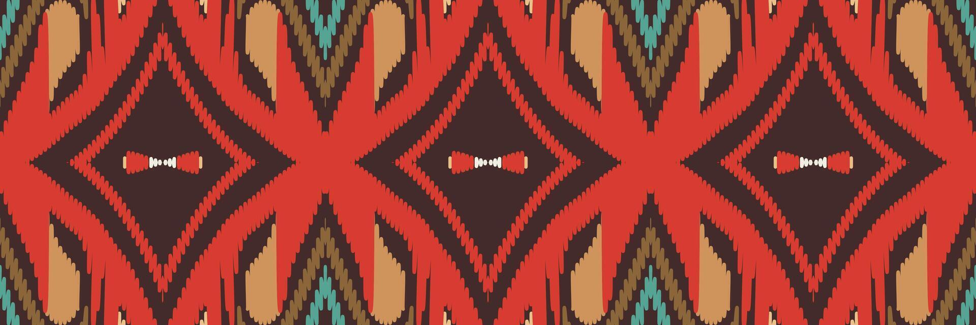 Ikat abstract geometric embroidery ethnic pattern design. Aztec fabric carpet mandala ornament chevron textile decoration wallpaper. Tribal boho native ethnic turkey traditional vector background