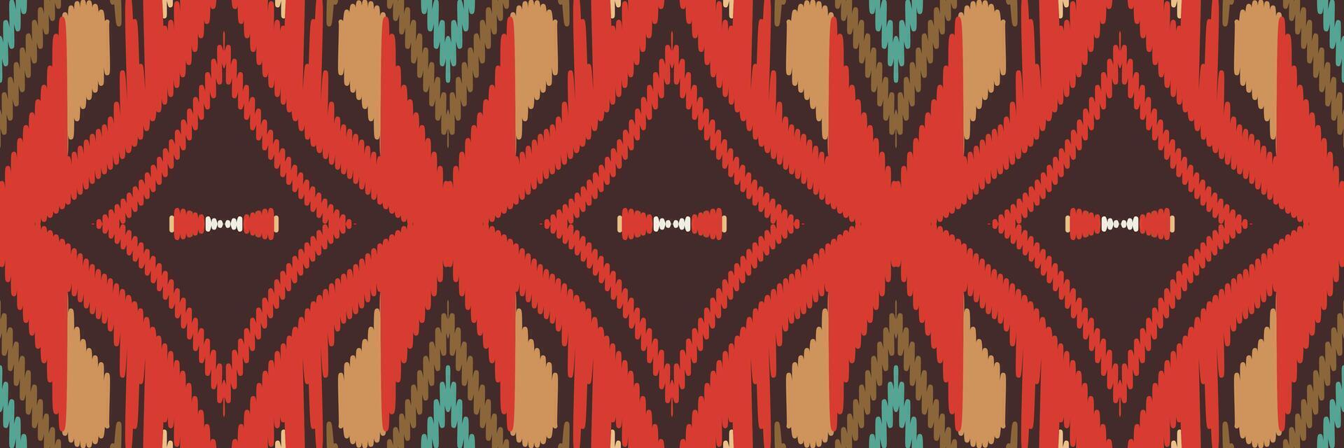 diseño de patrón étnico de bordado geométrico abstracto ikat. tela azteca alfombra mandala ornamento chevron textil decoración papel pintado. tribal boho nativo étnico pavo tradicional vector de fondo