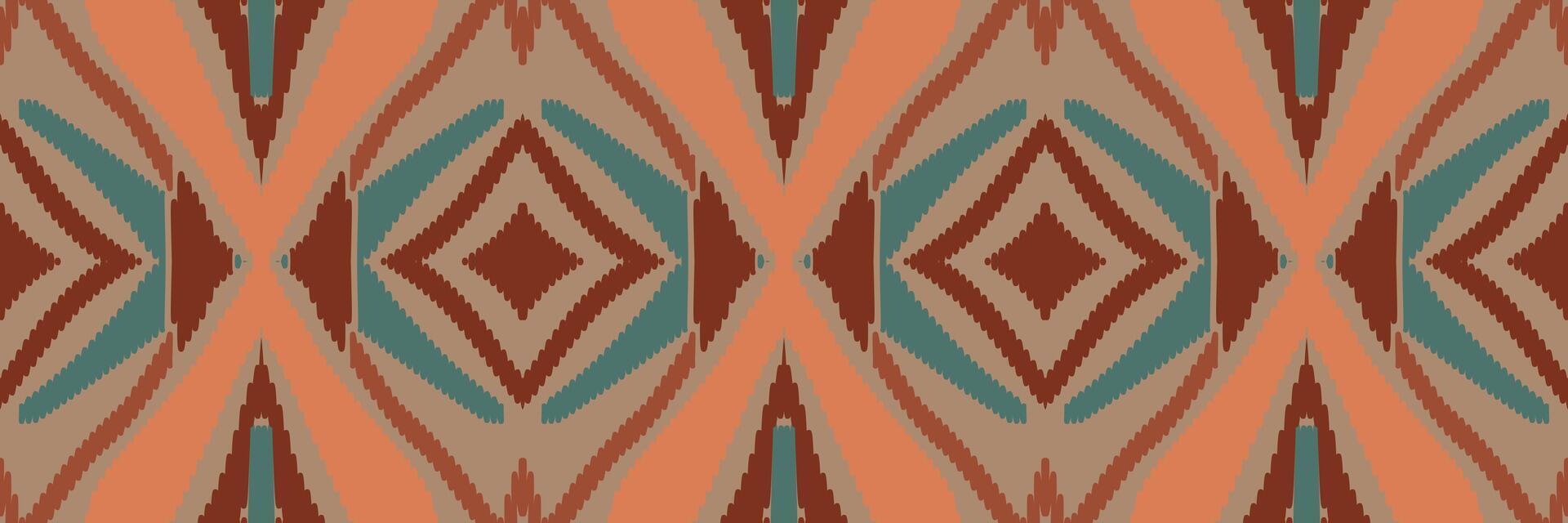 arte de patrones étnicos abstractos. patrón sin costuras ikat en tribal. diseño para fondo, papel tapiz, ilustración vectorial, tela, ropa, alfombra, bordado. vector