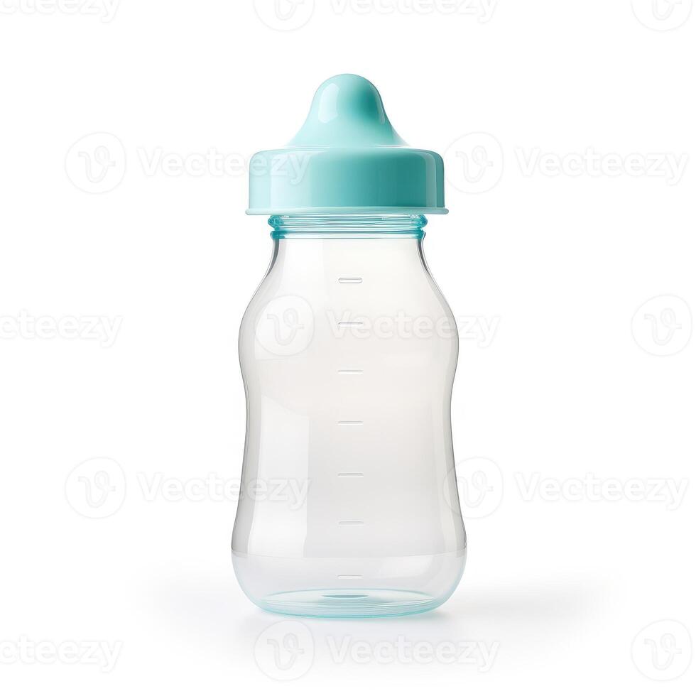 AI generated Newborn milk formula in a plastic baby bottle, nourishing simplicity. Isolated comfort, Ai Generated. photo