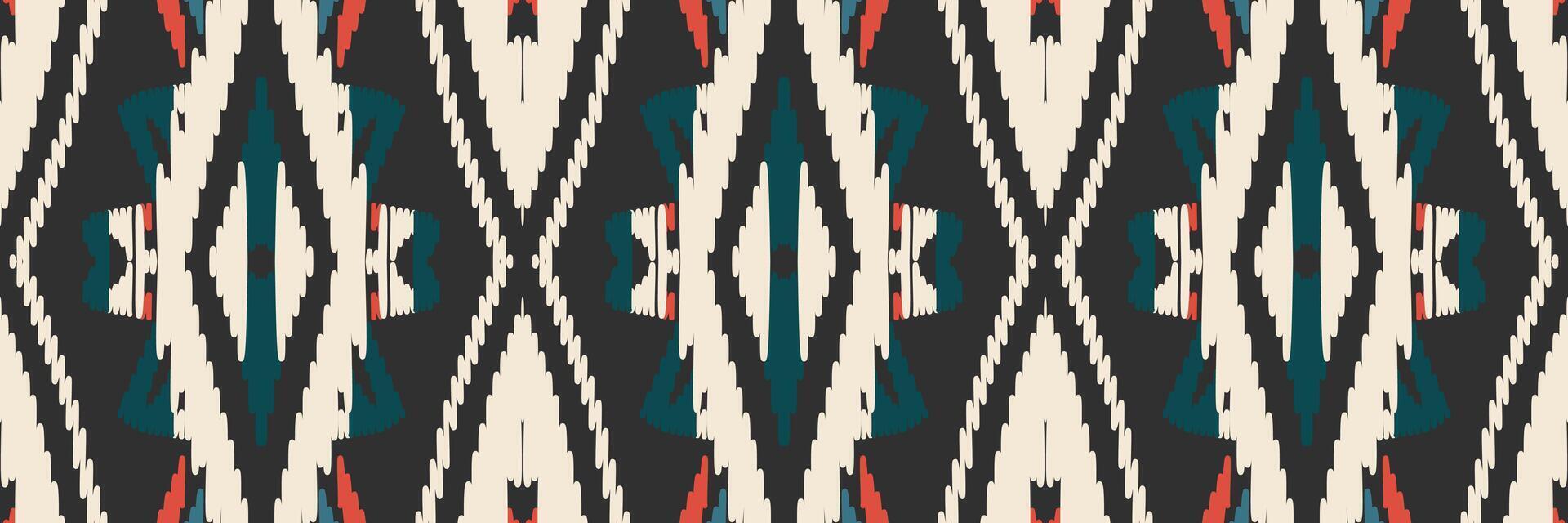 Ikat abstract geometric embroidery ethnic pattern design. Aztec fabric carpet mandala ornament chevron textile decoration wallpaper. Tribal boho native ethnic turkey traditional vector background