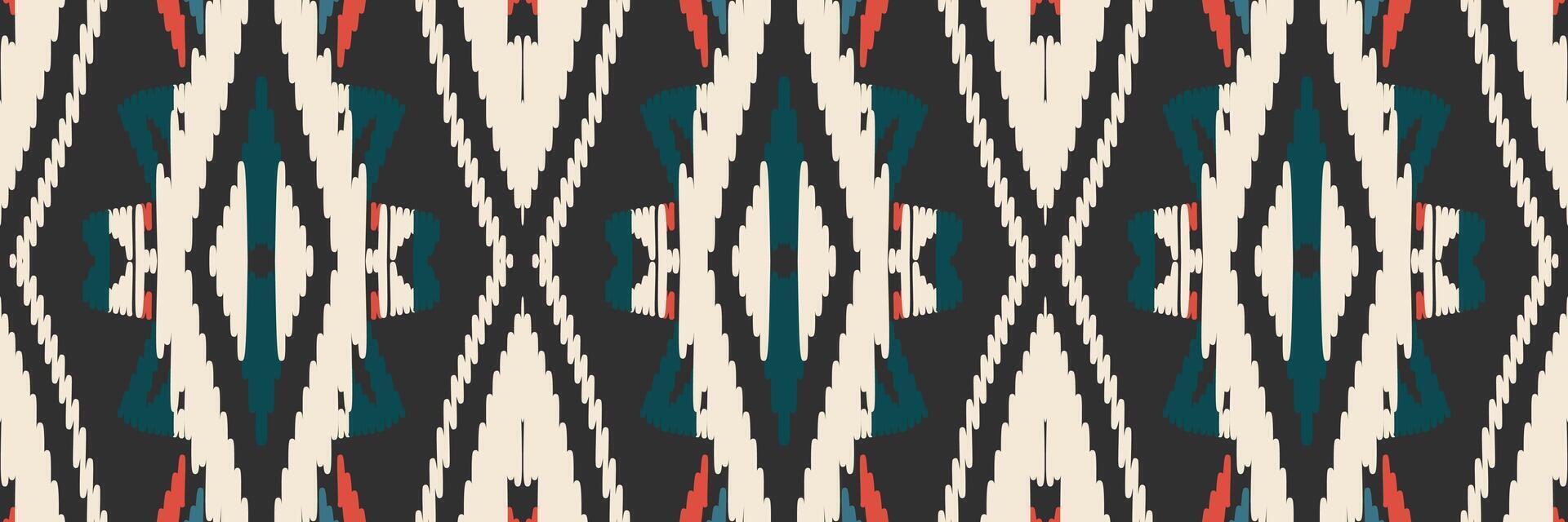 diseño de patrón étnico de bordado geométrico abstracto ikat. tela azteca alfombra mandala ornamento chevron textil decoración papel pintado. tribal boho nativo étnico pavo tradicional vector de fondo