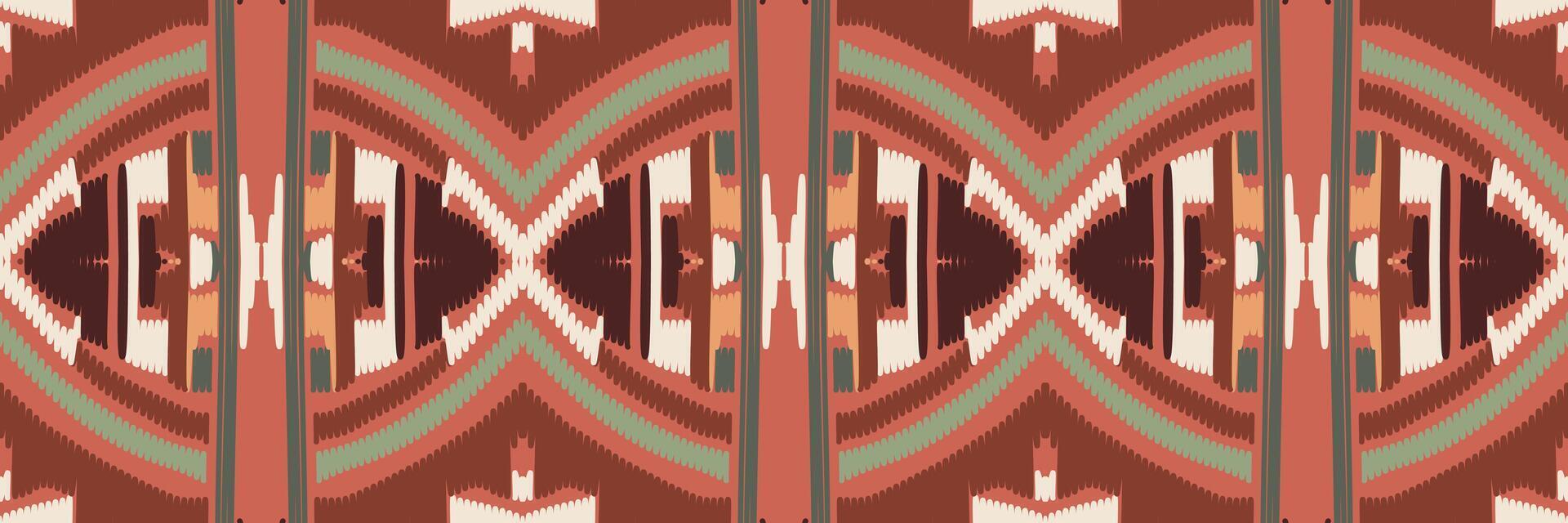 Ikat abstract geometric embroidery ethnic pattern design. Aztec fabric carpet mandala ornament chevron textile decoration wallpaper. Tribal boho native ethnic turkey traditional vector background
