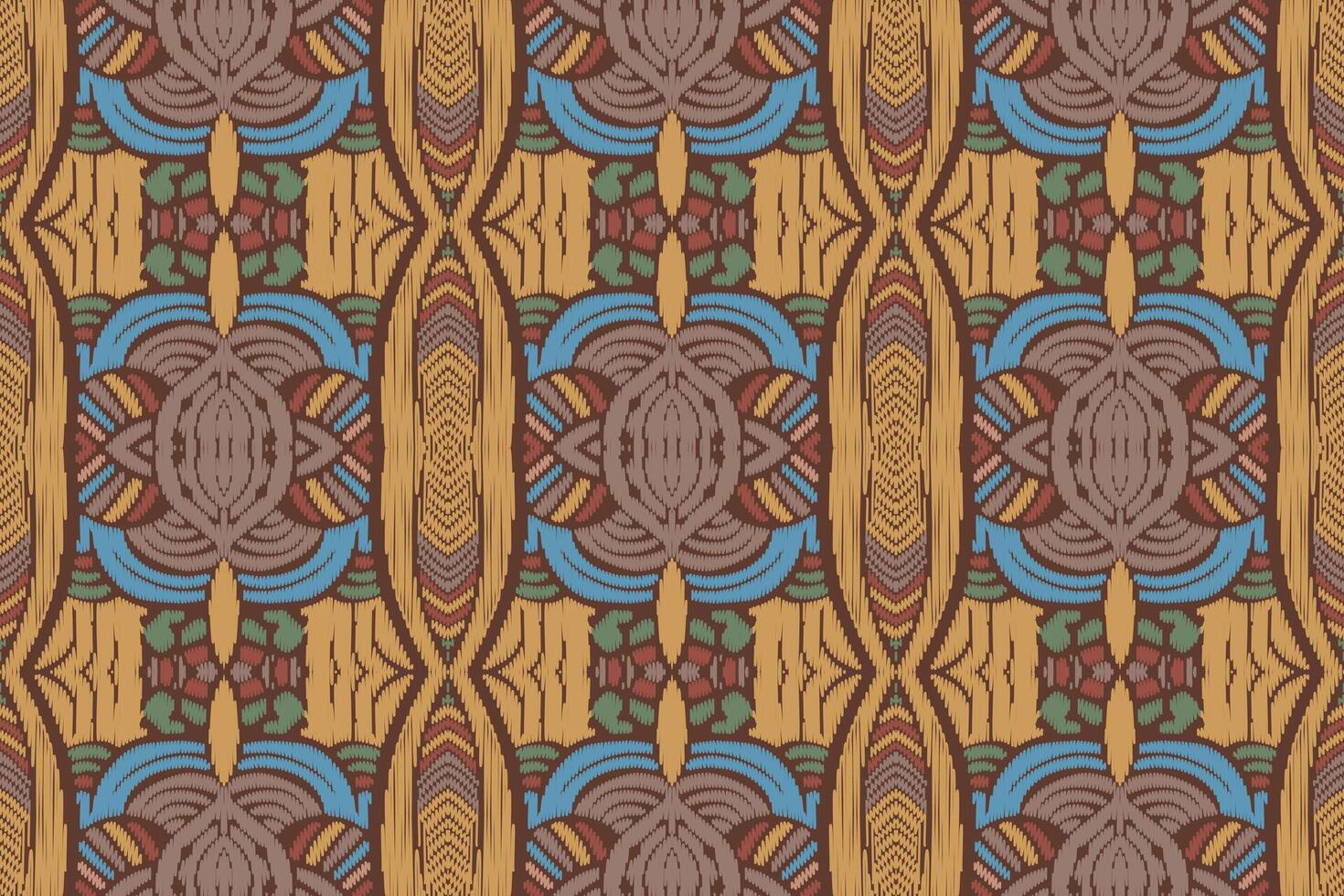 fabric ikat seamless pattern geometric ethnic traditional embroidery style.Design for background,carpet,mat,sarong,clothing,Vector illustration. vector