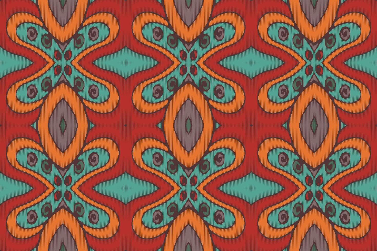 tela ikat de patrones sin fisuras estilo de bordado tradicional étnico geométrico. diseño para fondo, alfombra, estera, sarong, ropa, ilustración vectorial. vector