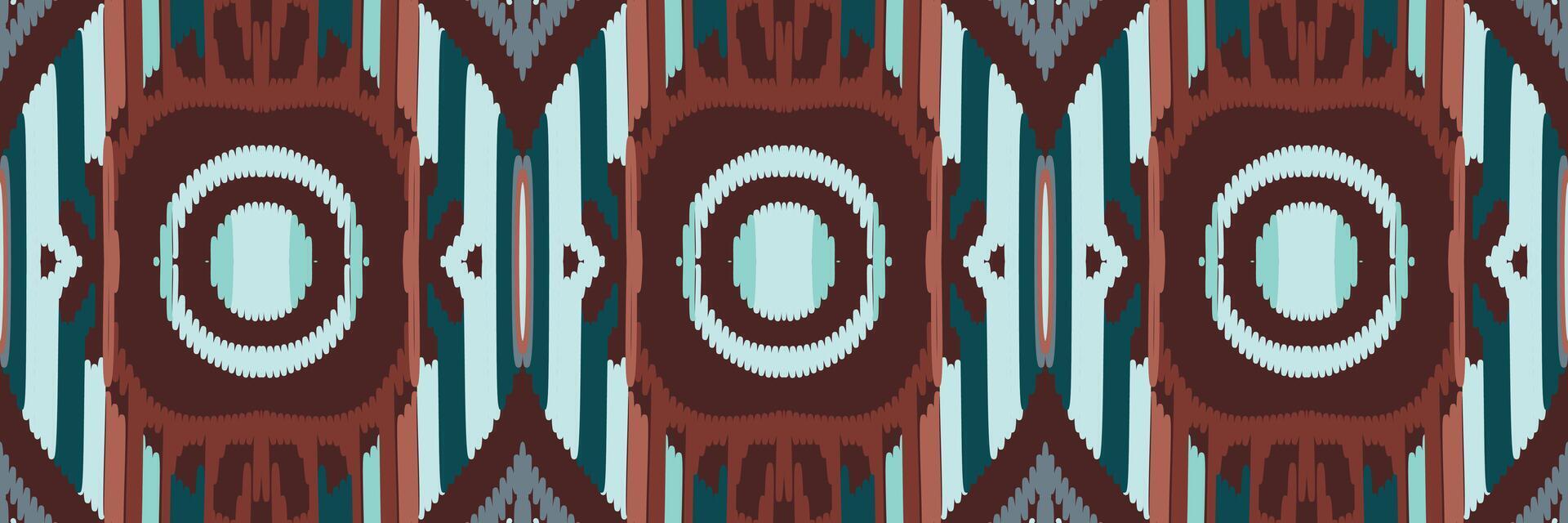 arte de patrones étnicos abstractos. patrón sin costuras ikat en tribal. diseño para fondo, papel tapiz, ilustración vectorial, tela, ropa, alfombra, bordado. vector