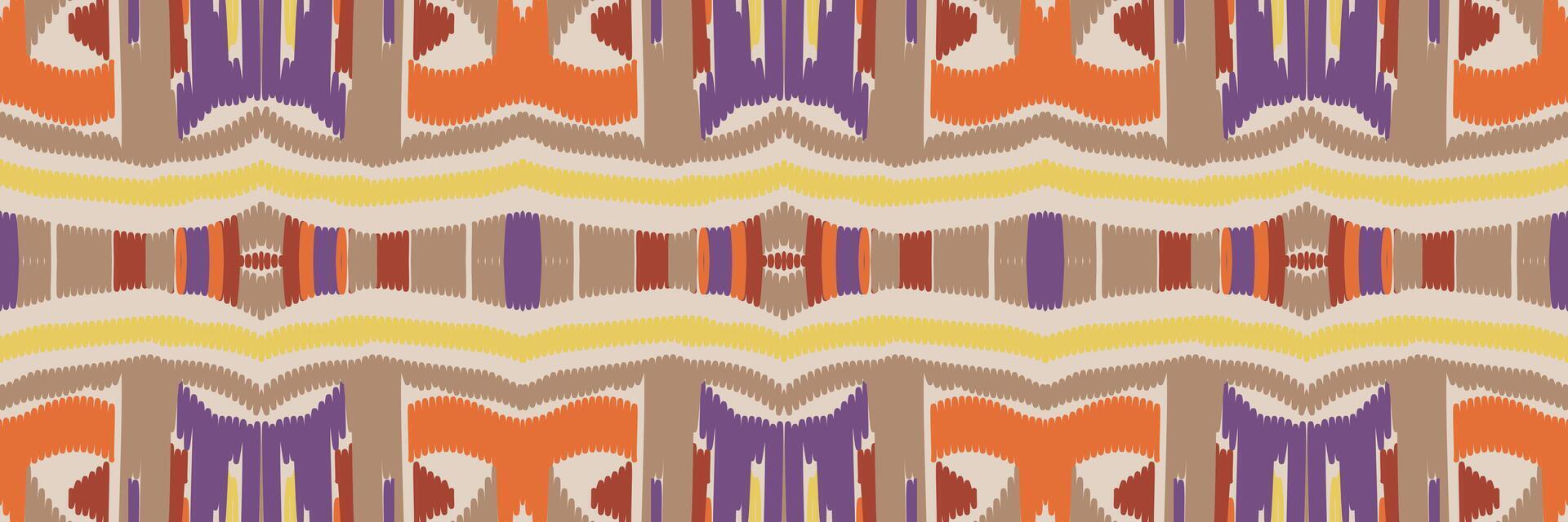 diseño de patrón étnico de bordado geométrico abstracto ikat. tela azteca alfombra mandala ornamento chevron textil decoración papel pintado. tribal boho nativo étnico pavo tradicional vector de fondo