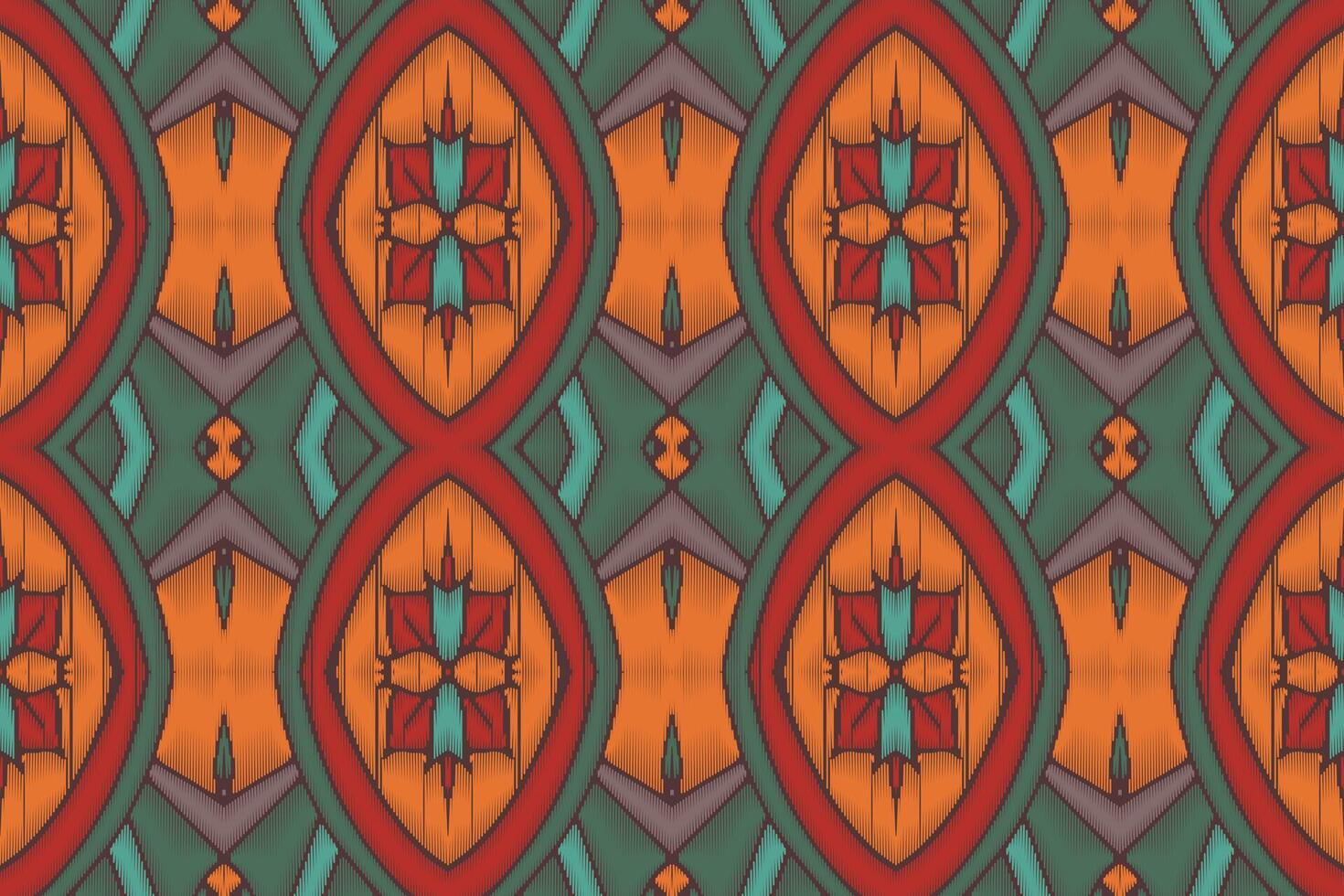 fabric ikat seamless pattern geometric ethnic traditional embroidery style.Design for background,carpet,mat,sarong,clothing,Vector illustration. vector