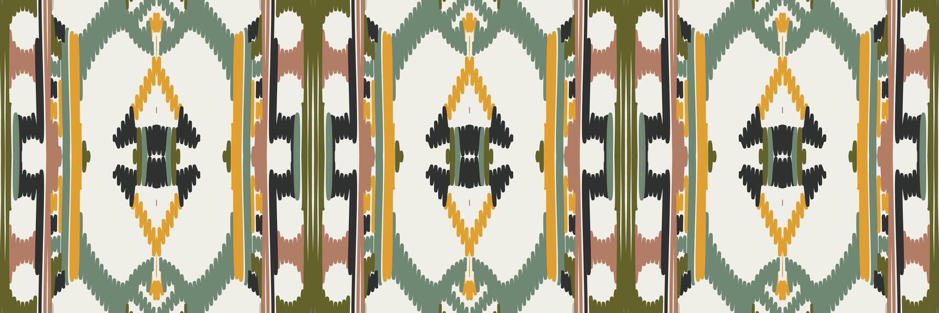 Ikat abstract geometric embroidery ethnic pattern design. Aztec fabric carpet mandala ornament chevron textile decoration wallpaper. Tribal boho native ethnic turkey traditional vector background