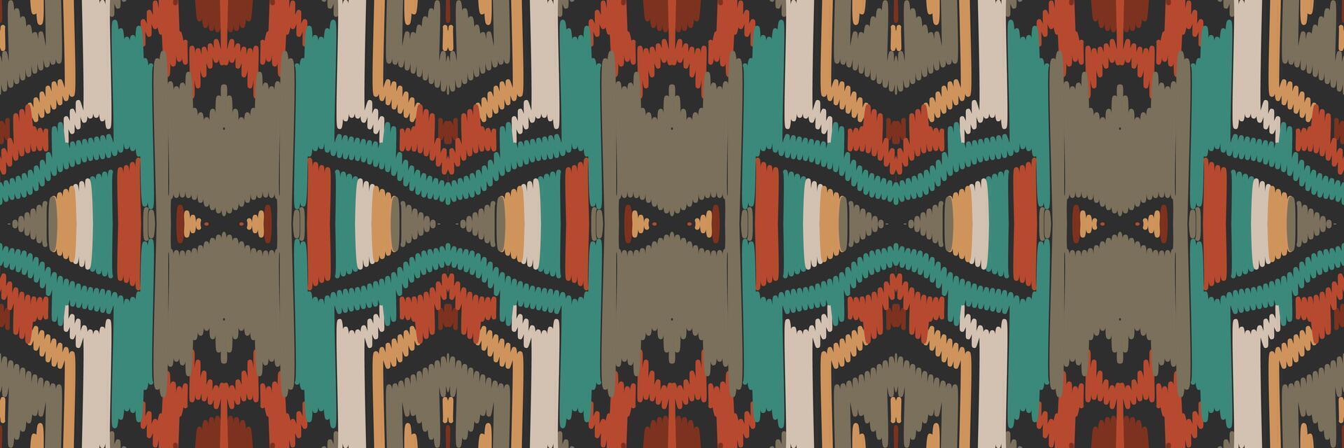 patrón ikat en tribal. geométrico étnico tradicional. estilo mexicano a rayas. diseño para fondo, papel tapiz, ilustración vectorial, tela, ropa, batik, alfombra, bordado. vector