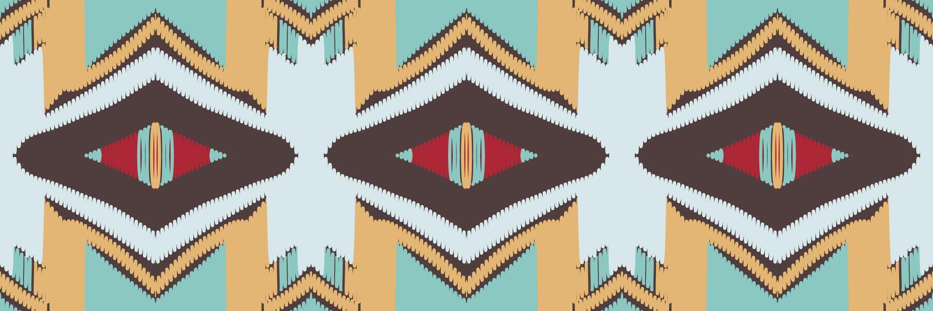 arte de patrones étnicos abstractos. patrón sin costuras ikat en tribal. diseño para fondo, papel tapiz, ilustración vectorial, tela, ropa, alfombra, bordado. vector