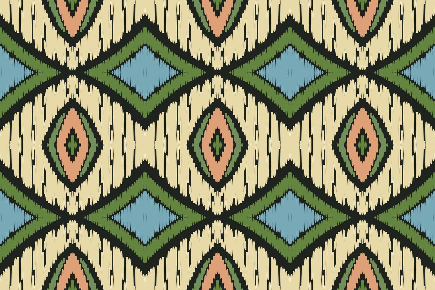 patrón étnico ikat sin costuras en tribal. diseño para fondo, papel pintado, ilustración vectorial, tela, ropa, moqueta, textil, batik, bordado. vector