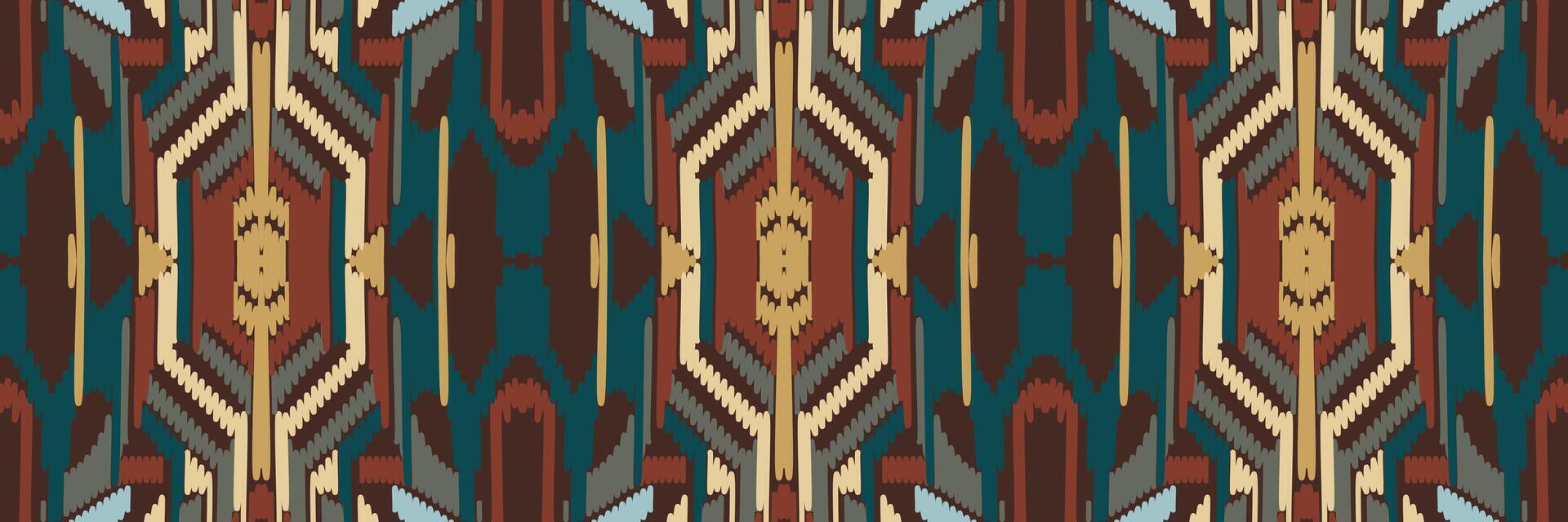 Ethnic ikat seamless pattern in tribal. Design for background, wallpaper, vector illustration, fabric, clothing, carpet, textile, batik, embroidery.