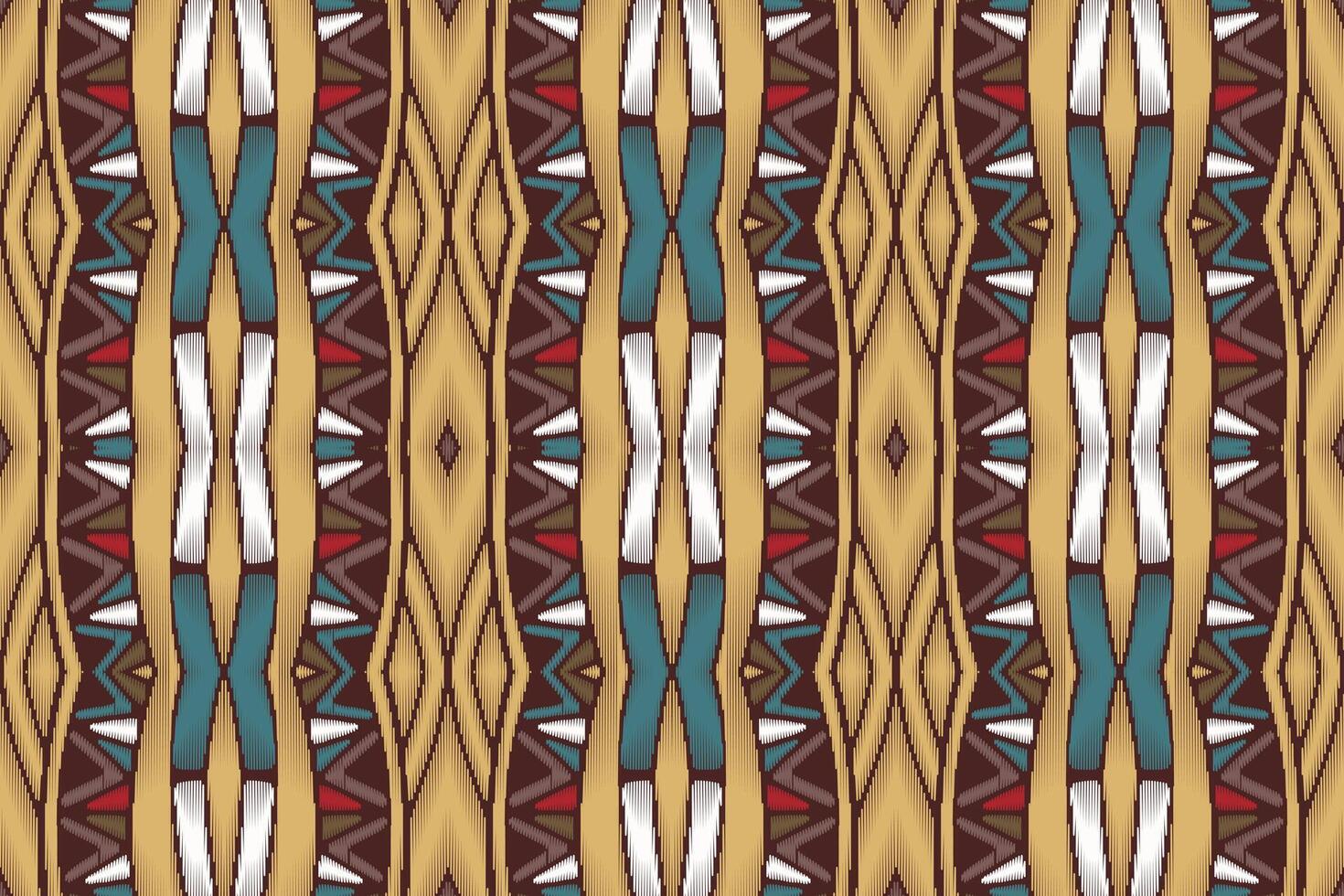 tela ikat de patrones sin fisuras estilo de bordado tradicional étnico geométrico. diseño para fondo, alfombra, estera, sarong, ropa, ilustración vectorial. vector