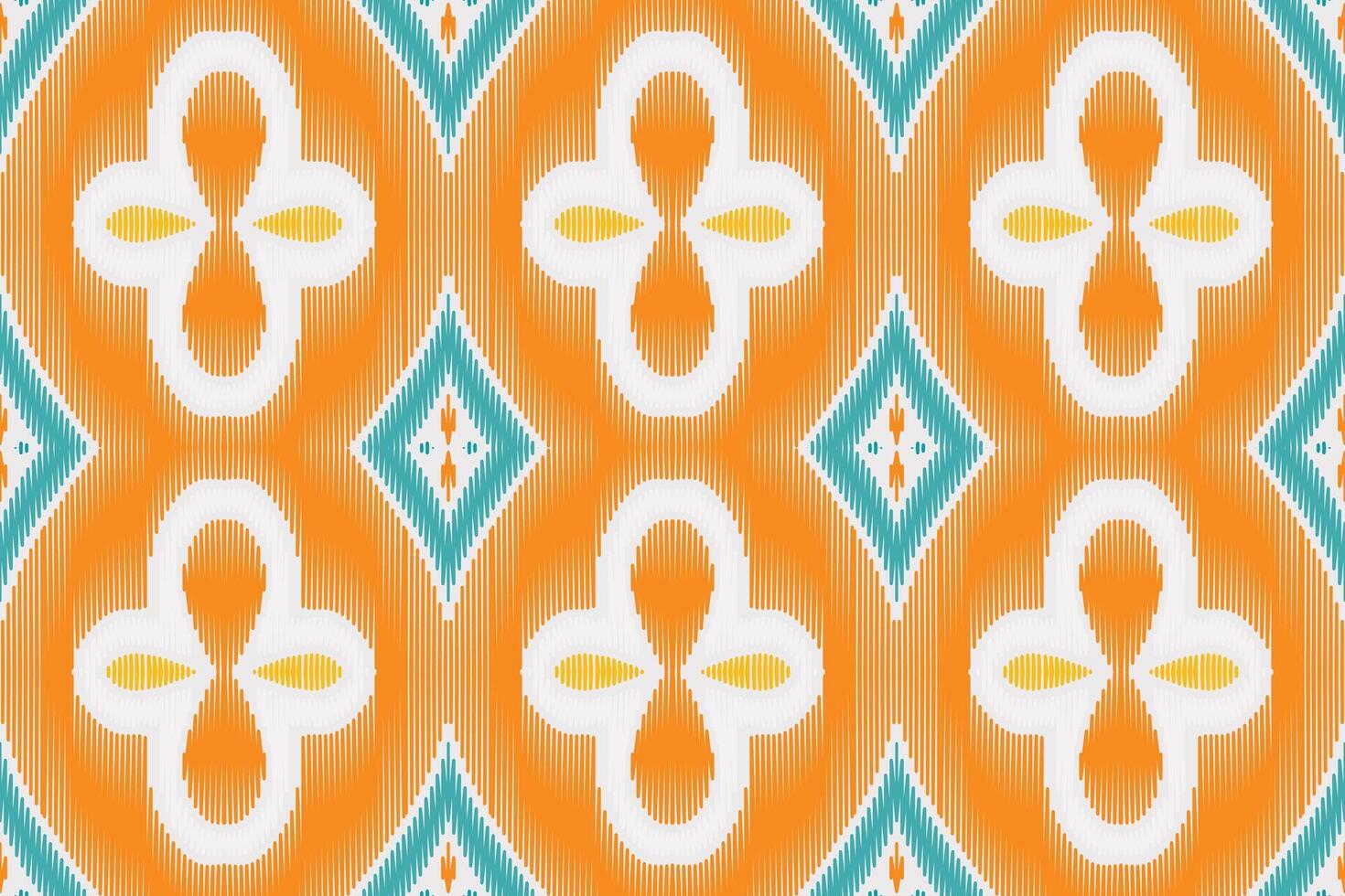 fabric ikat seamless pattern geometric ethnic traditional embroidery style.Design for background,carpet,mat,sarong,clothing,Vector illustration. vector