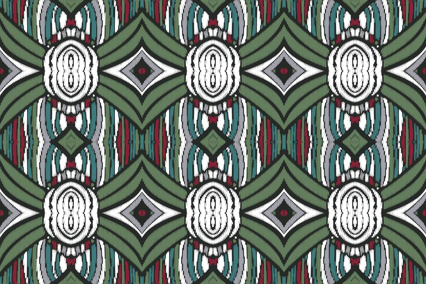 tela ikat de patrones sin fisuras estilo de bordado tradicional étnico geométrico. diseño para fondo, alfombra, estera, sarong, ropa, ilustración vectorial. vector