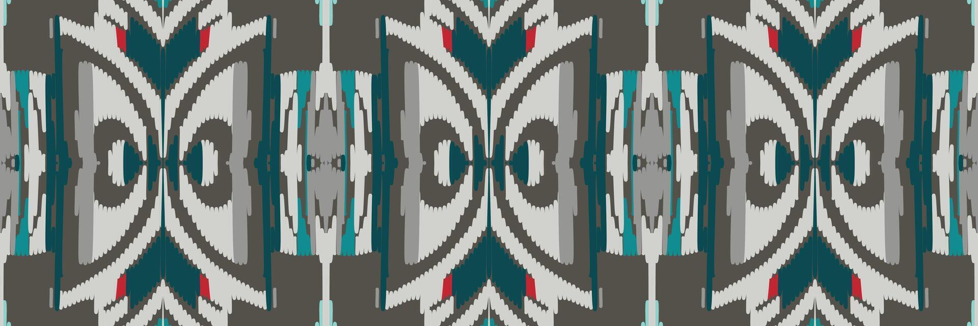 Ikat abstract geometric embroidery ethnic pattern design. Aztec fabric carpet mandala ornament chevron textile decoration wallpaper. Tribal boho native ethnic turkey traditional vector background