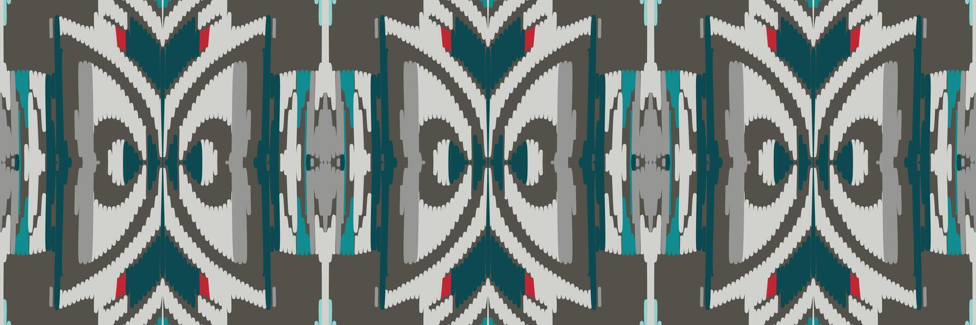 diseño de patrón étnico de bordado geométrico abstracto ikat. tela azteca alfombra mandala ornamento chevron textil decoración papel pintado. tribal boho nativo étnico pavo tradicional vector de fondo