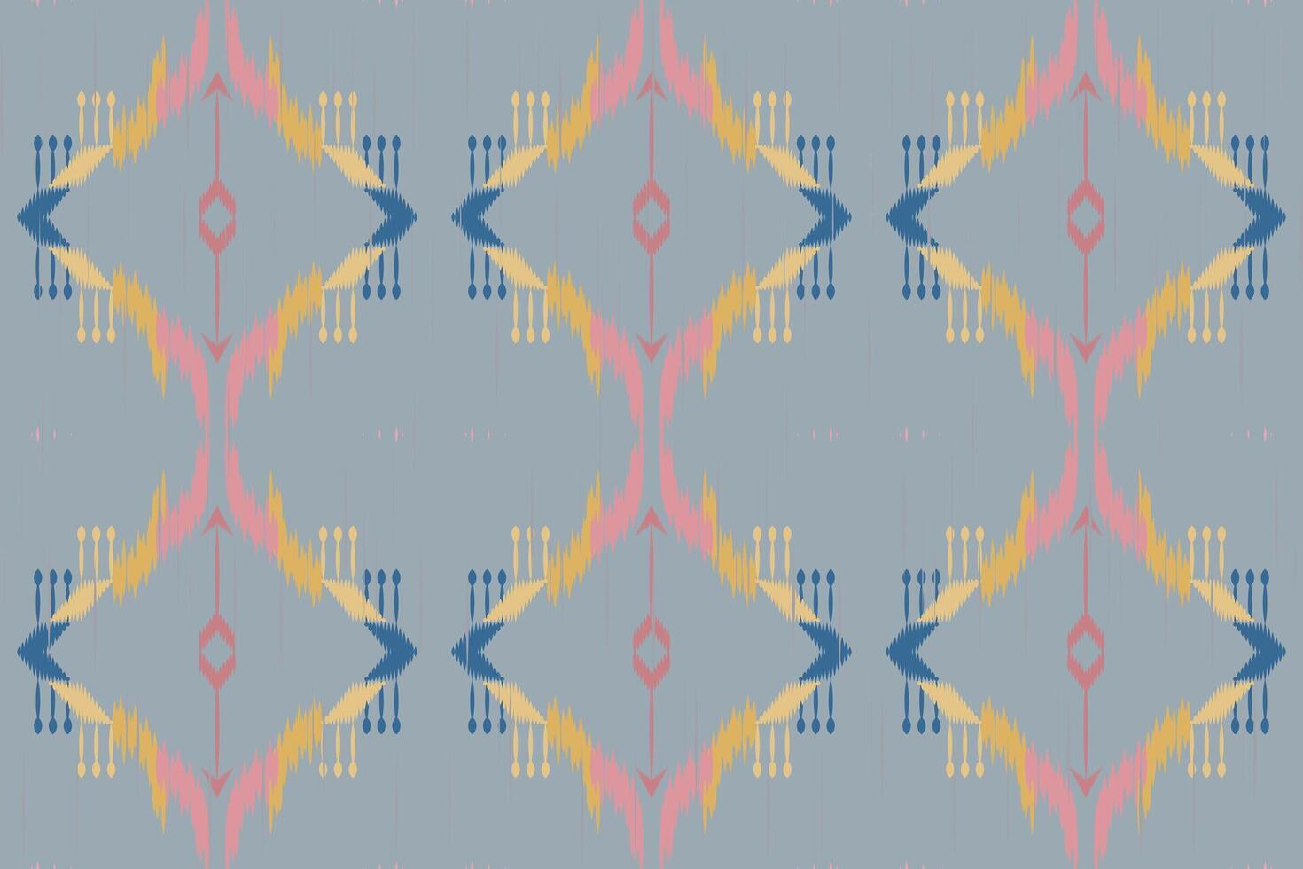 arte abstracto étnico ikat. patrón de ondas impecables en estilo tribal, bordado folclórico y mexicano. estampado de adornos de arte geométrico azteca. diseño para moqueta, papel pintado, ropa, envoltura, tela, cubierta. vector