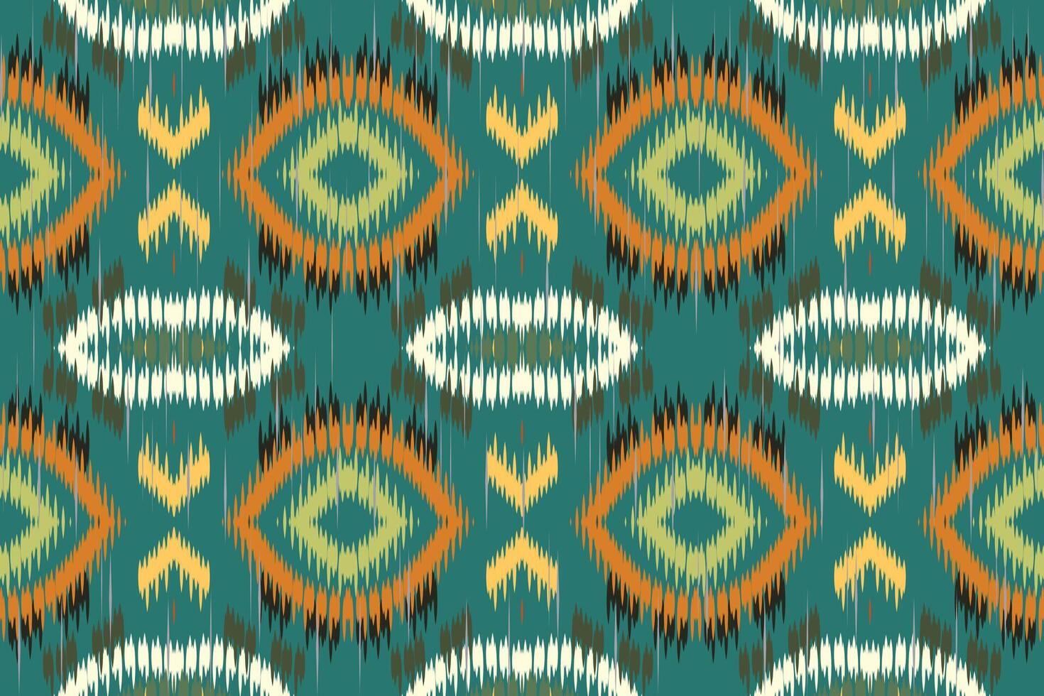 Ethnic abstract ikat art. Seamless waves pattern in tribal, folk embroidery, and Mexican style. Aztec geometric art ornament print. Design for carpet, wallpaper, clothing, wrapping, fabric, cover. vector