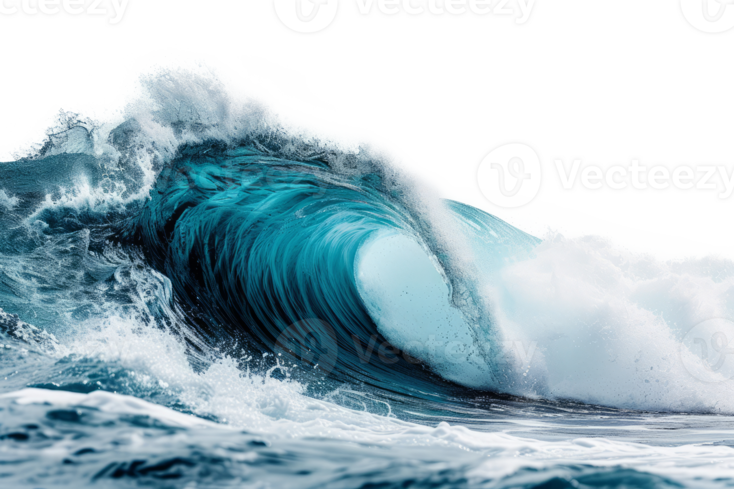 ai generato grande tempestoso oceano onda isolato png