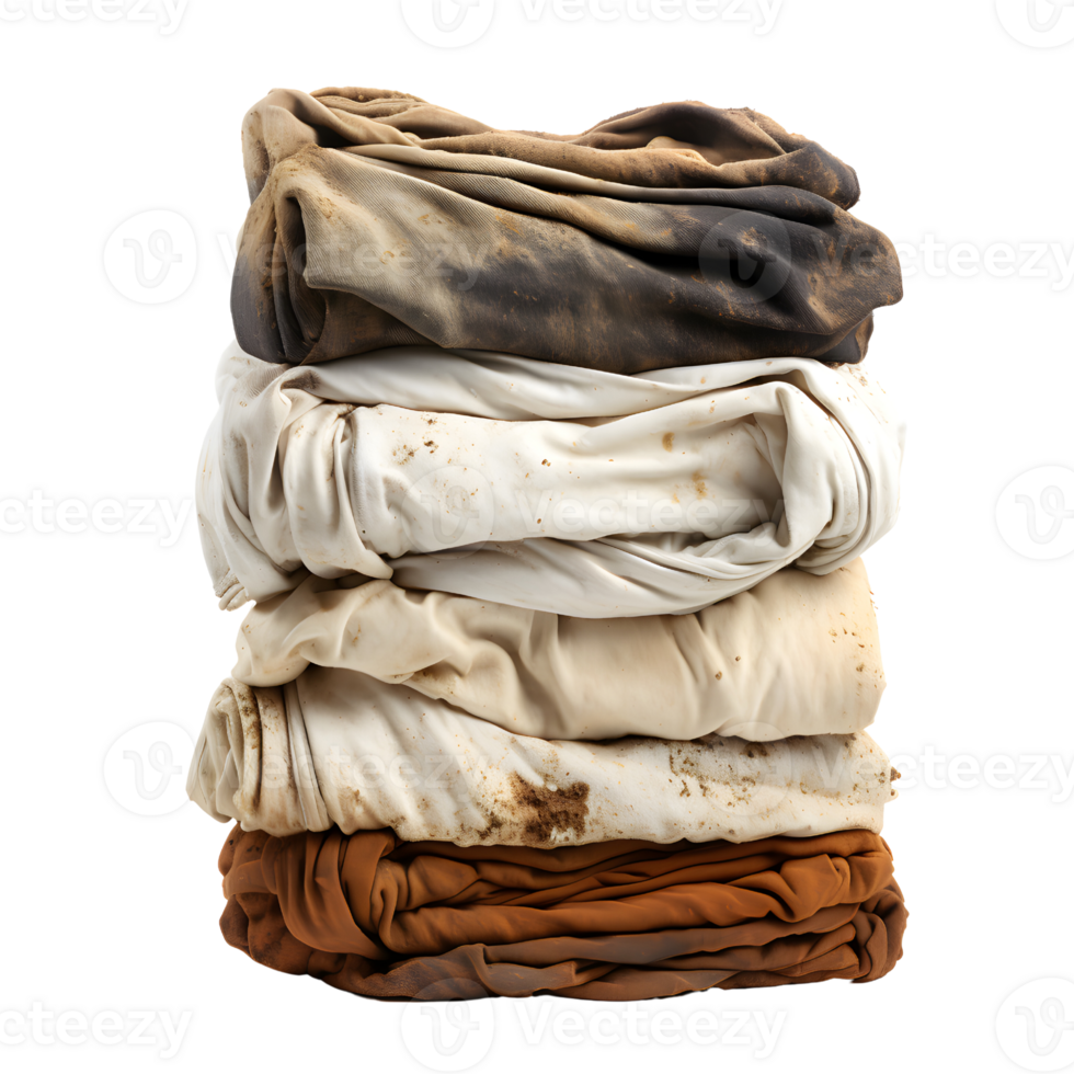 AI generated a pile of dirty unused clothes png