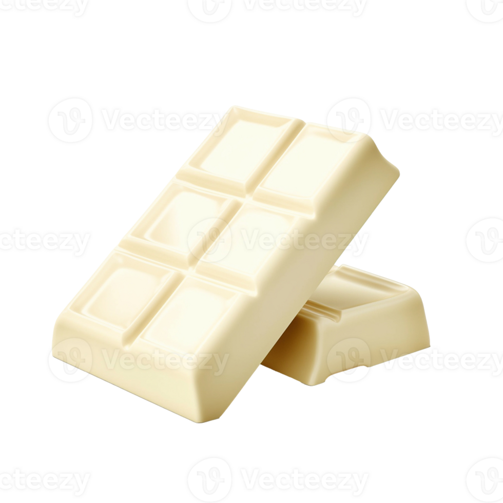 AI generated Pieces of white chocolate isolated on transparent background, created with generative AI png
