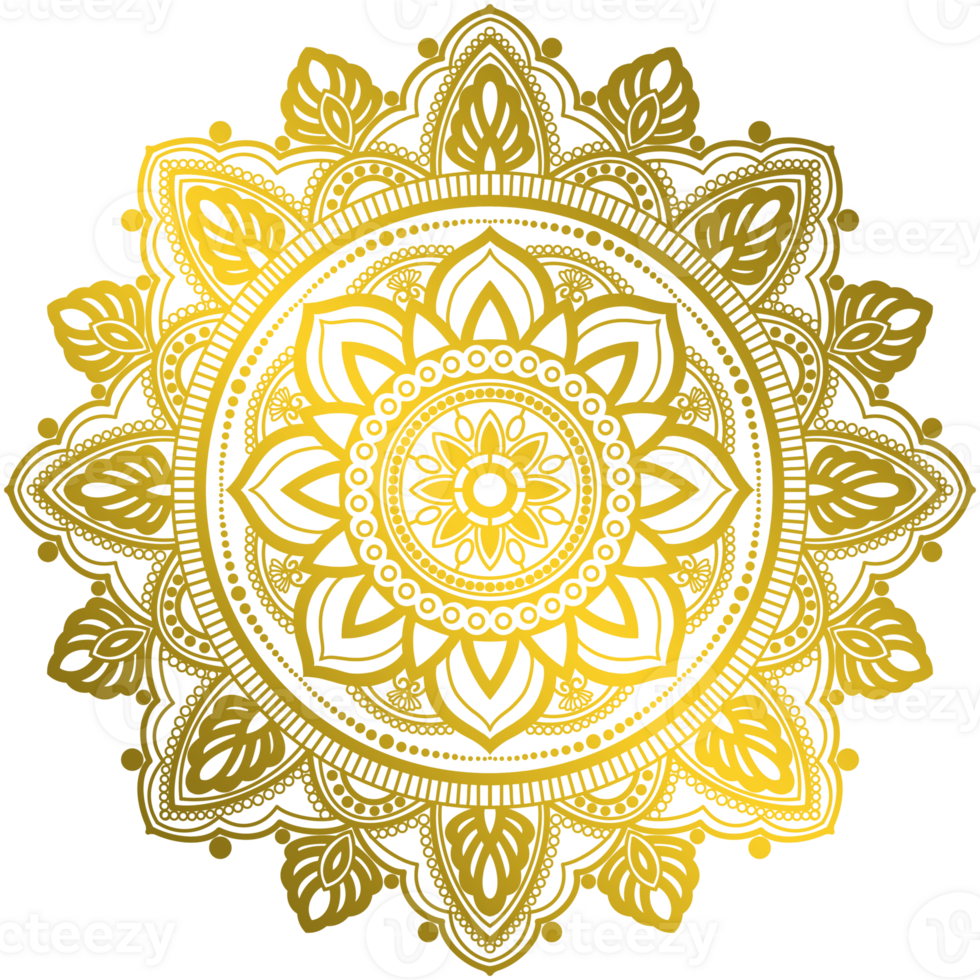 luxo mandala fundo com dourado arabesco padronizar. png