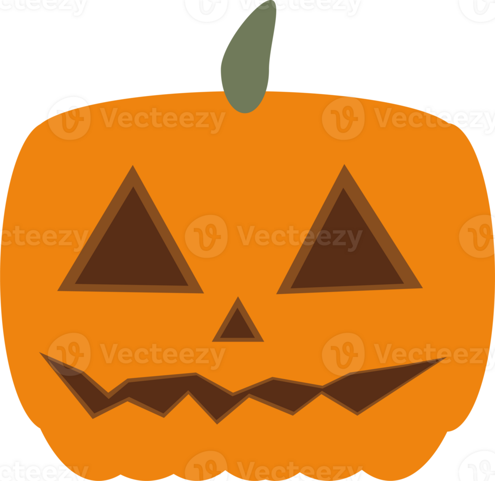 un Orange mal citrouille avec yeux et bouche. Halloween concept png