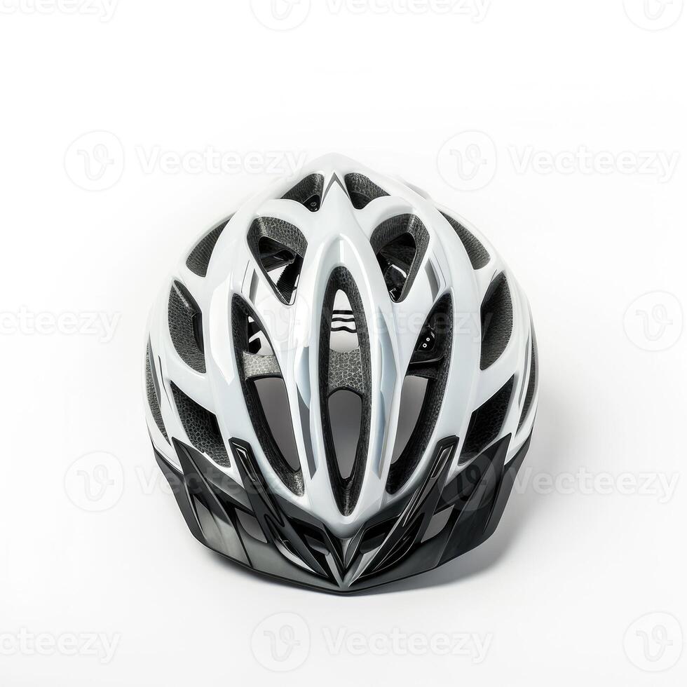 AI generated Closeup of a bicycle safety helmet isolated on white background, Ai Generated photo
