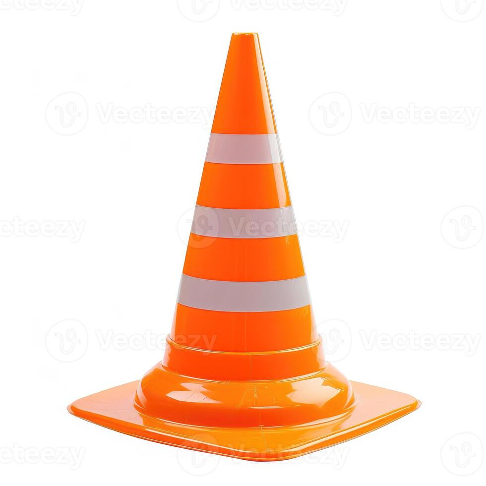 AI generated Orange traffic cone, caution symbol for safety. High-visibility alert, Ai Generated. photo