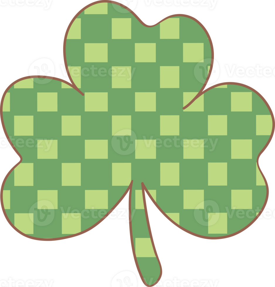 Retro groovy st patrick day clover leave png
