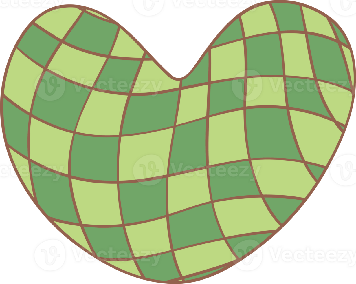 Retro groovy st patrick day checkerboard heart png