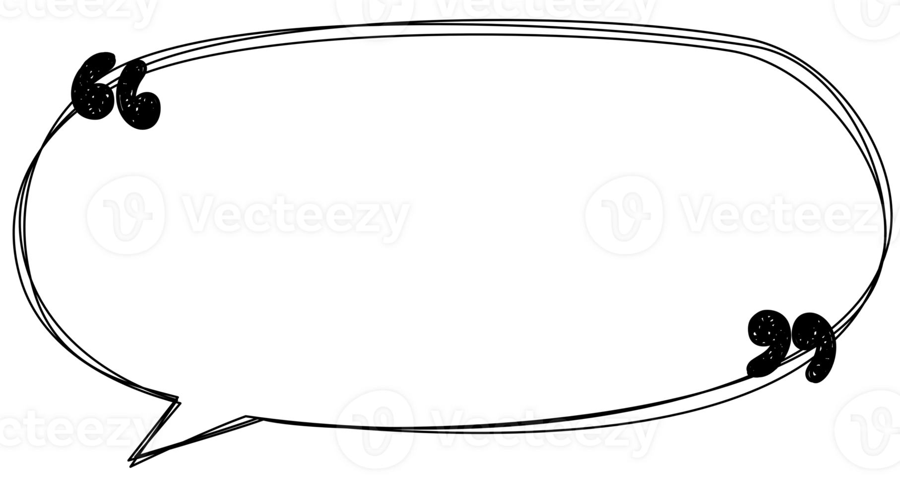speech bubble balloon with quotation marks, icon sticker memo keyword planner text box banner, flat png transparent element design